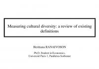 Measuring Cultural Diversity: A Review of Existing Definitions